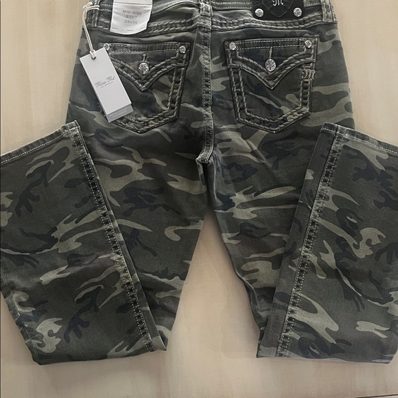 Miss Me Camouflage Jeans with Embellished Pockets - Picture 2 of 4